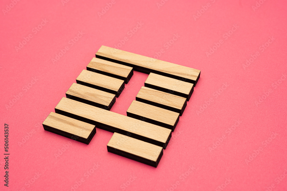 Gene Key 4 Hexagram wood i ching on pink background Gene Key 4 Hexagram wood i ching on pink background