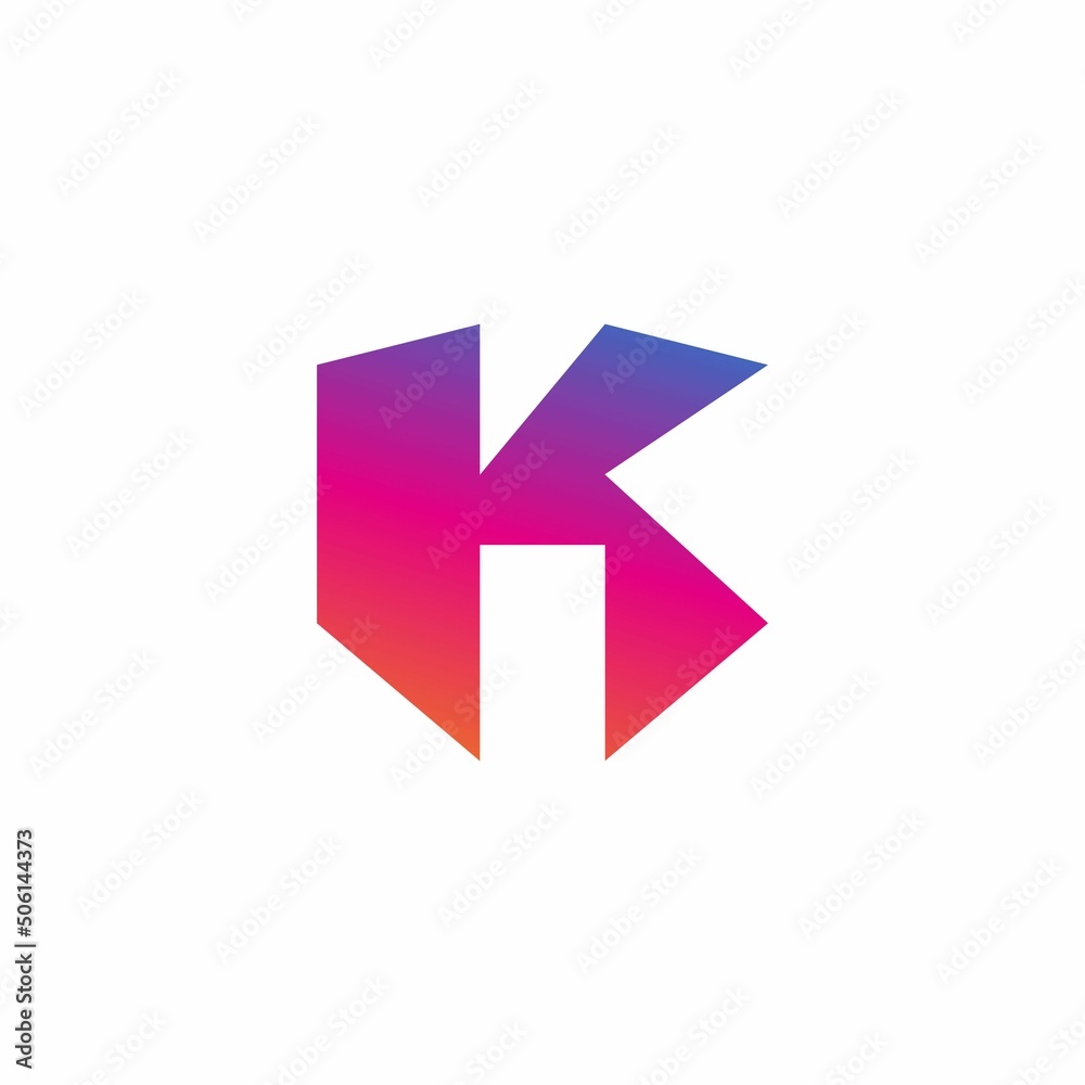 Gradient letter K logo vector template. Gradient letter K logo vector template.