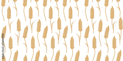Vector seamless pattern with wheat field.