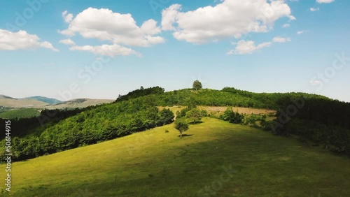 Beautiful landscape hills fields of Brus village, Kosovo photo