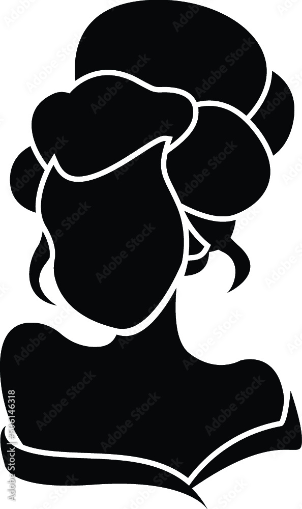 Silhouette of a Woman Female Head Neck Bust Shoulders Hair Girl Illustration Design Silhouette of a Woman Female Head Neck Bust Shoulders Hair Girl Illustration Design