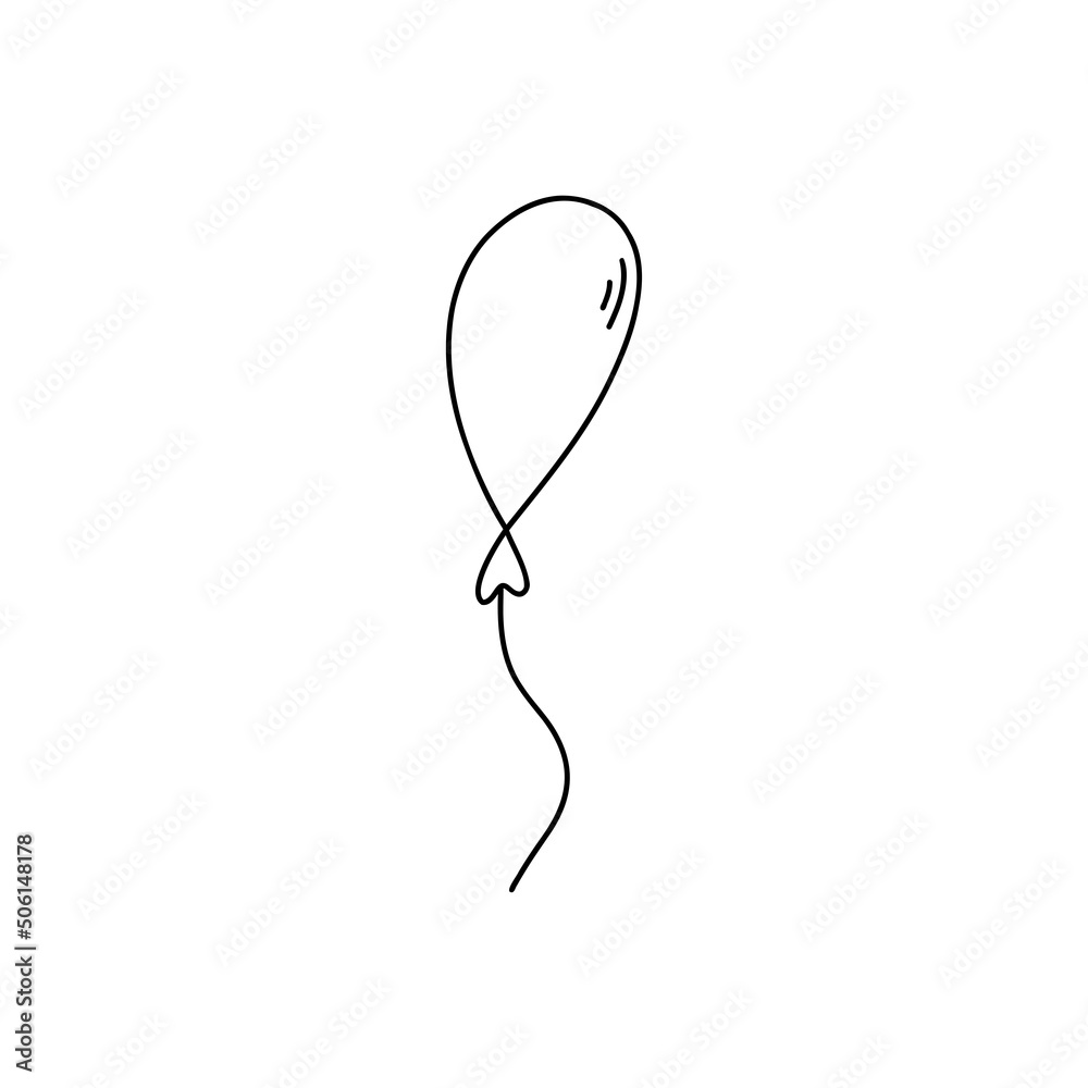 line air balloon icon on white background line air balloon icon on white background