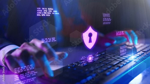 Computer programmer hacker coding security platform, internet scam malware, businessman crypto currency investment digital wallet payment technology virus attack identity privacy hacking