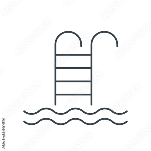 Swimming pool thin line icon