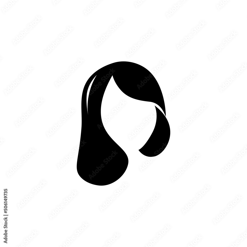 Straight hair, black free vector Straight hair, black free vector