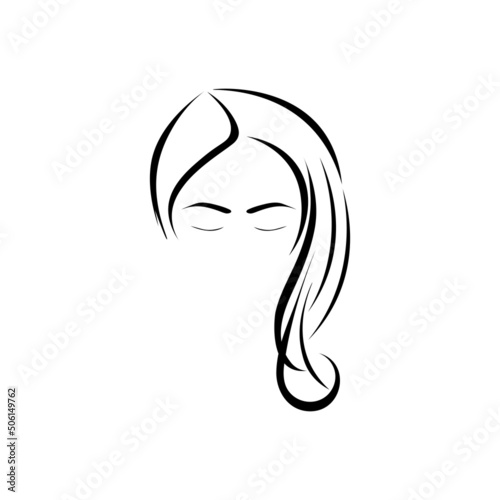 Women hair icon logo free vector