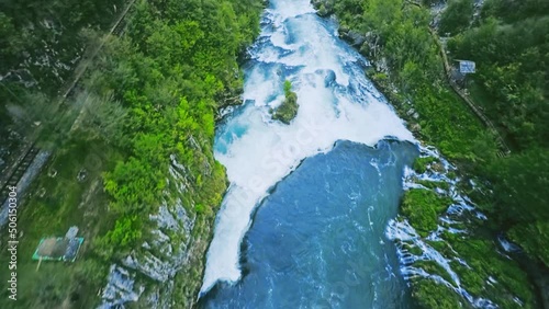 Waterfall Strbacki buk aerial shot photo
