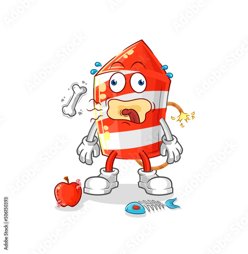 fireworks rocket burp mascot. cartoon vector