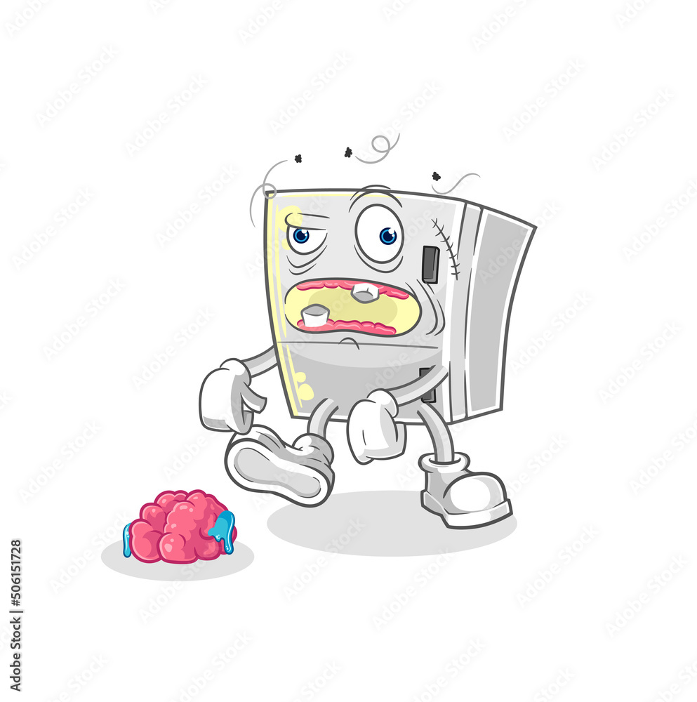 Obraz premium fridge zombie character.mascot vector
