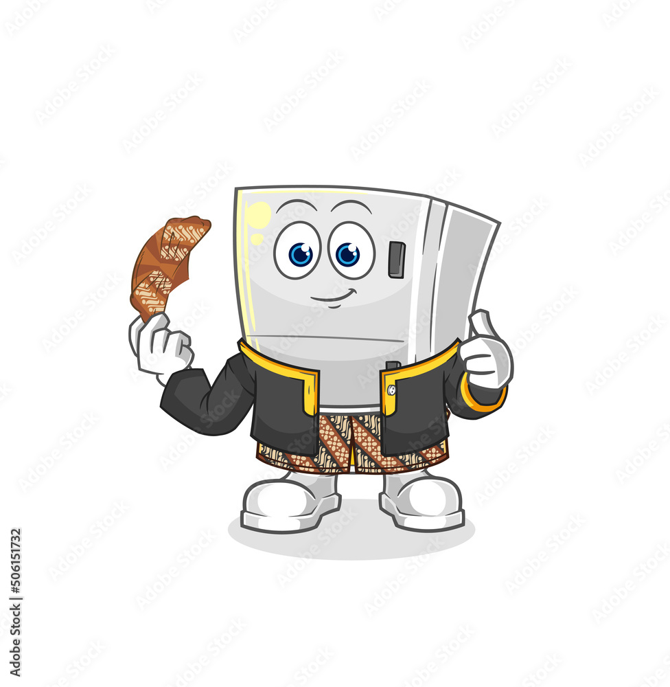 Obraz premium fridge Javanese character. cartoon mascot vector