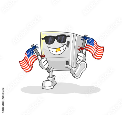 fridge american youth cartoon mascot vector