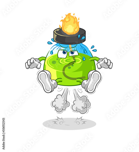 laboratory spirit lamp fart jumping illustration. character vector