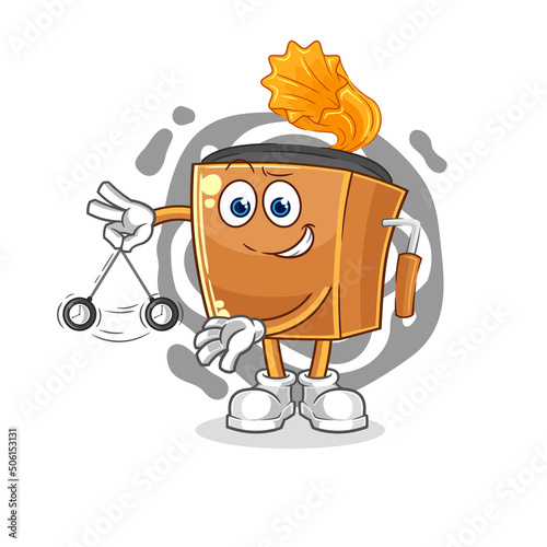 record player hypnotizing cartoon. cartoon mascot vector