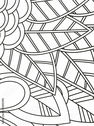 Forest flowers and leaves. Beautiful bouquet. Vector coloring book for adults and children. Hand-drawn illustration. Floral ornament is good for web  print  and stencil