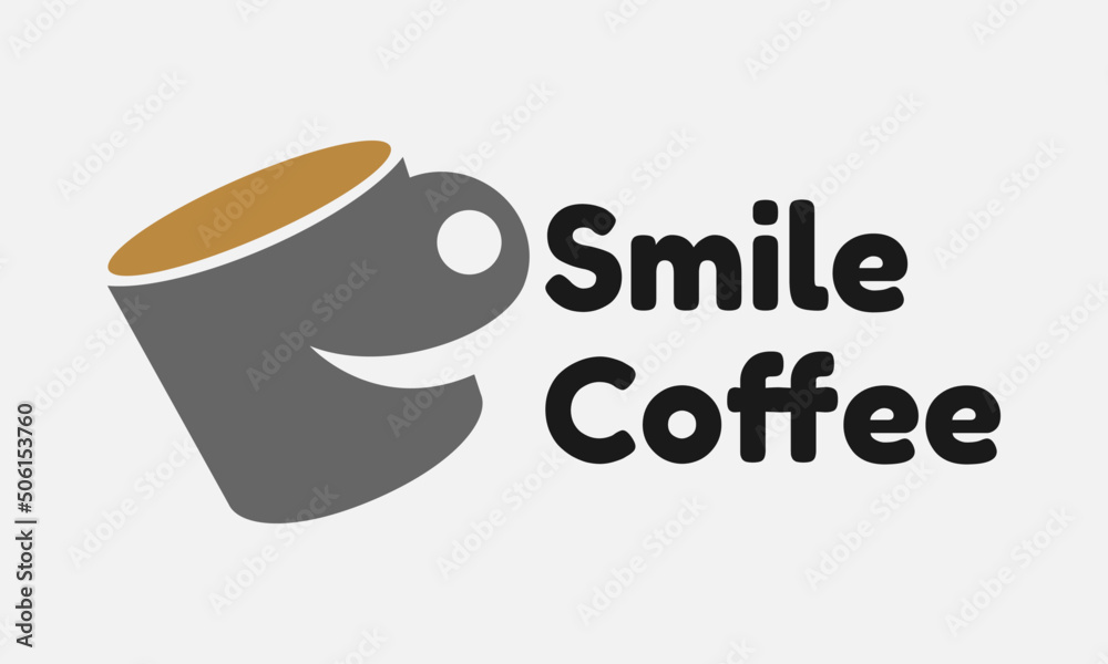 Smile Coffee Logo Template For Cafe and beverages business Smile Coffee Logo Template For Cafe and beverages business