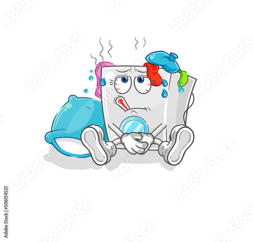 washing machine sick vector. cartoon character