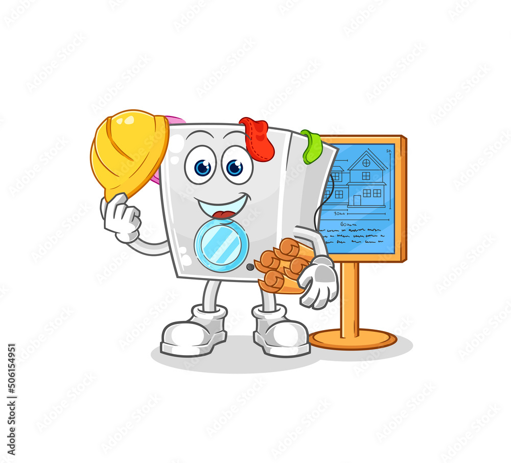 washing machine Architect illustration. character vector washing machine Architect illustration. character vector