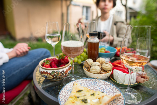 beautiful delicious lunch in nature