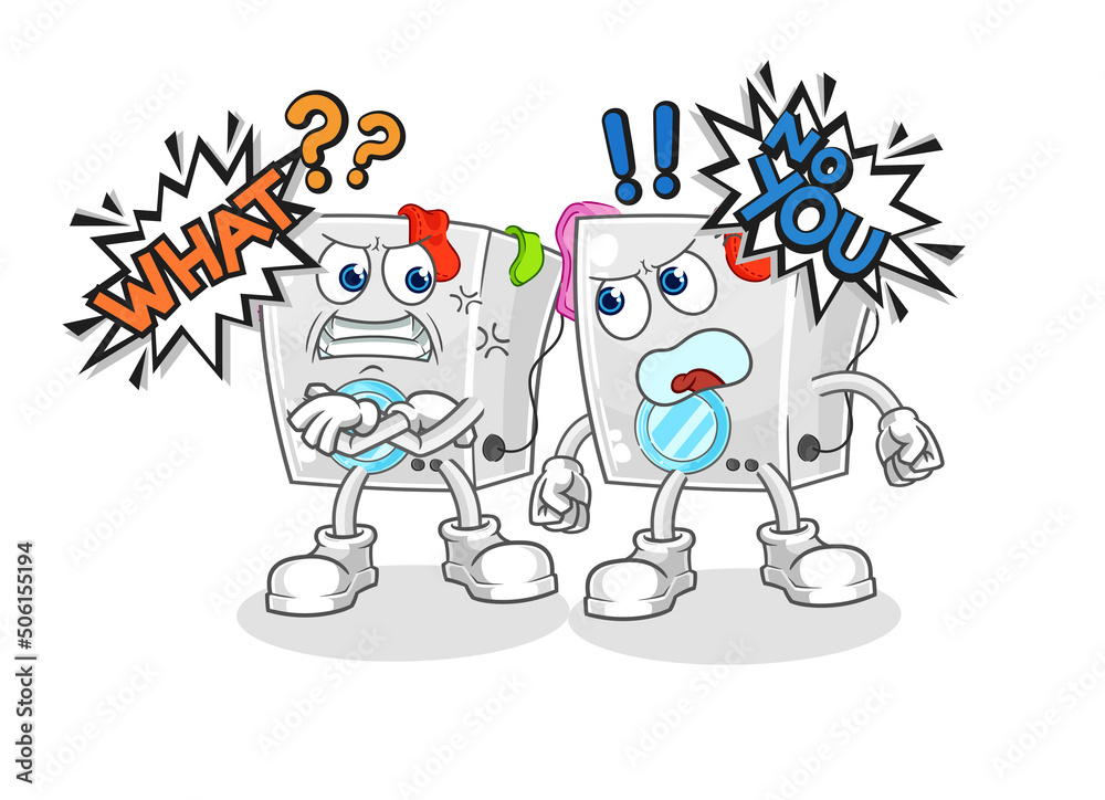 washing machine arguing each other cartoon vector washing machine arguing each other cartoon vector