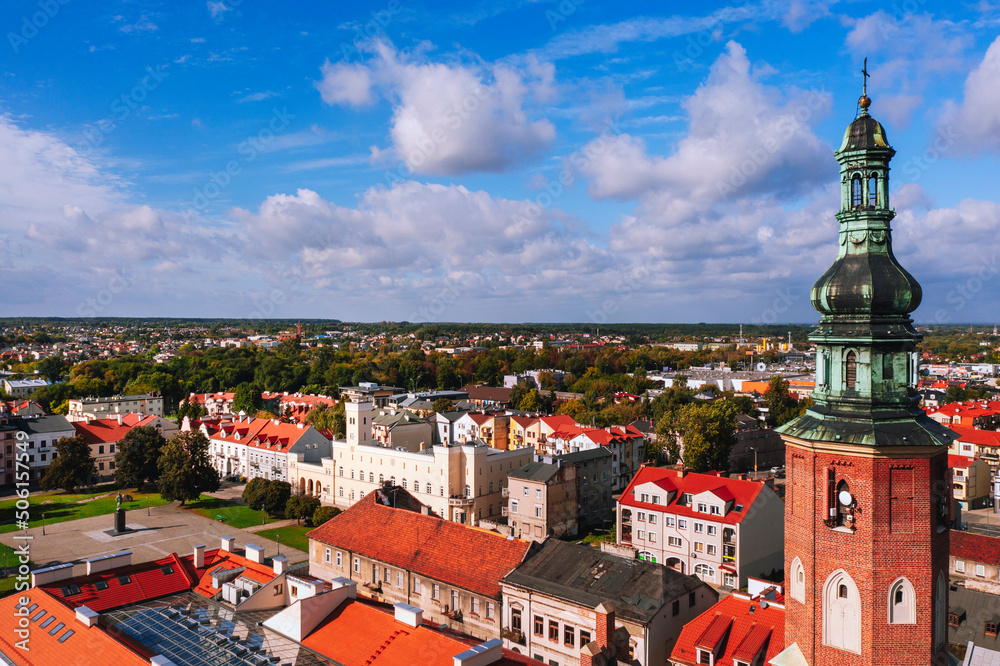 Aerial view of Radom city in Poland