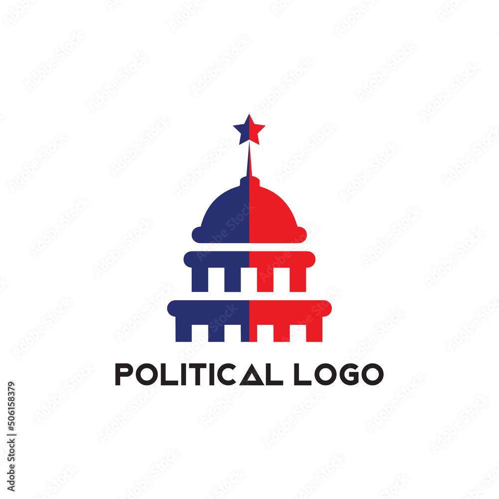 United States Capitol Building logo design. Capitol Hill Washington DC vector design. Political logo template
