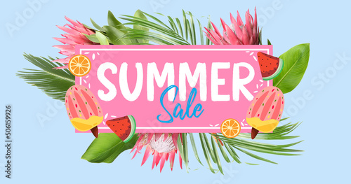 Banner for summer sale with...