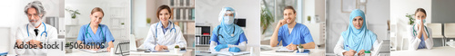 Collage with many doctors a...