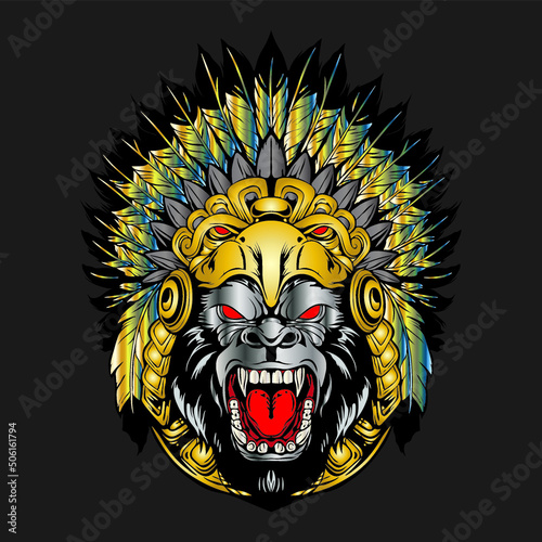 illustration vector graphic of king gorilla