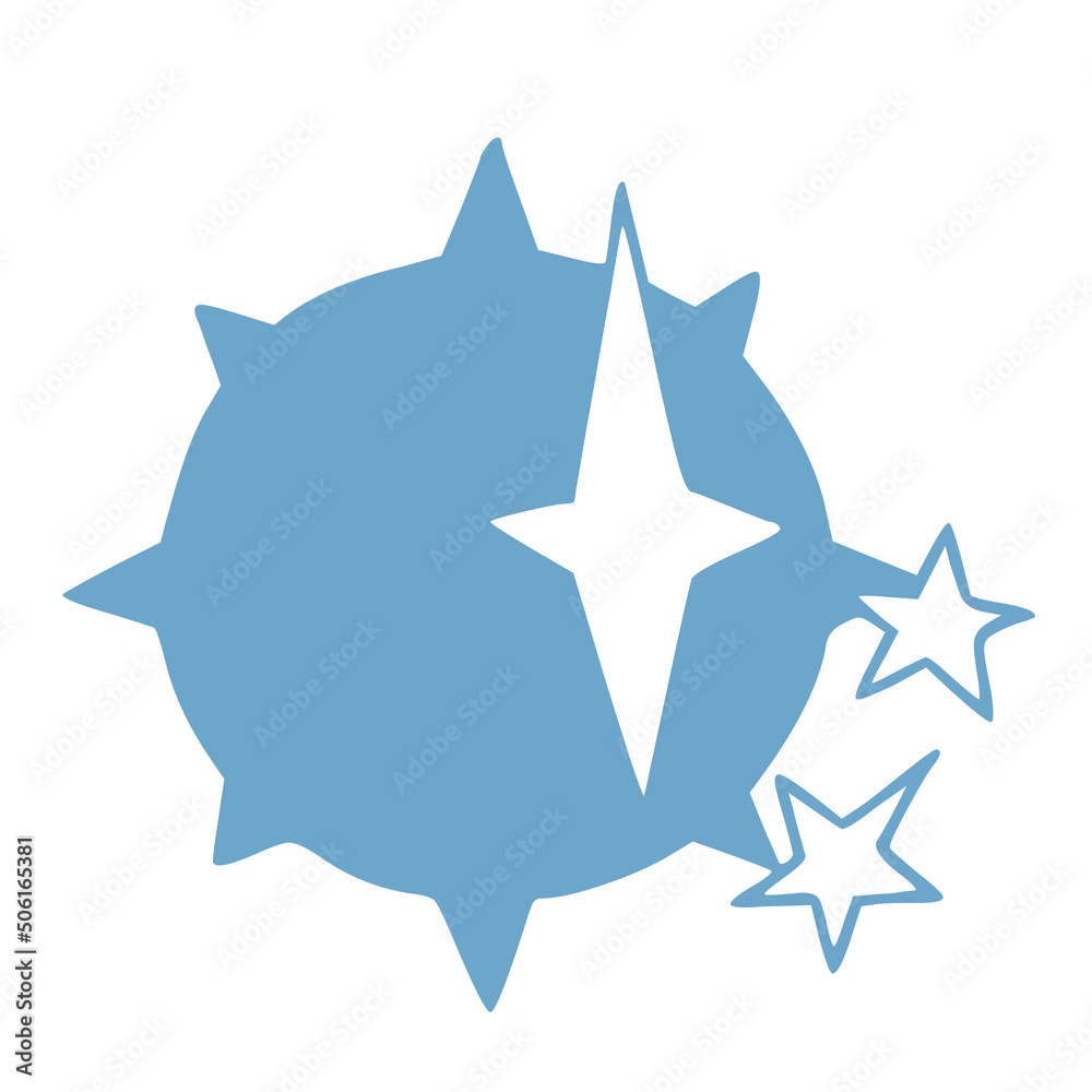 simple illustration of sun with stars simple illustration of sun with stars