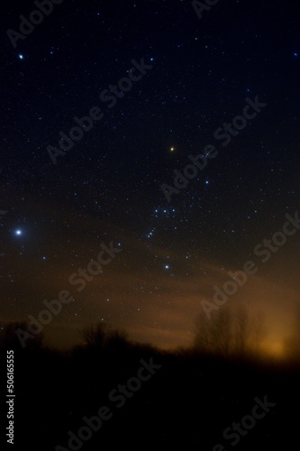 The Constellation of Orion and the bright star Sirius