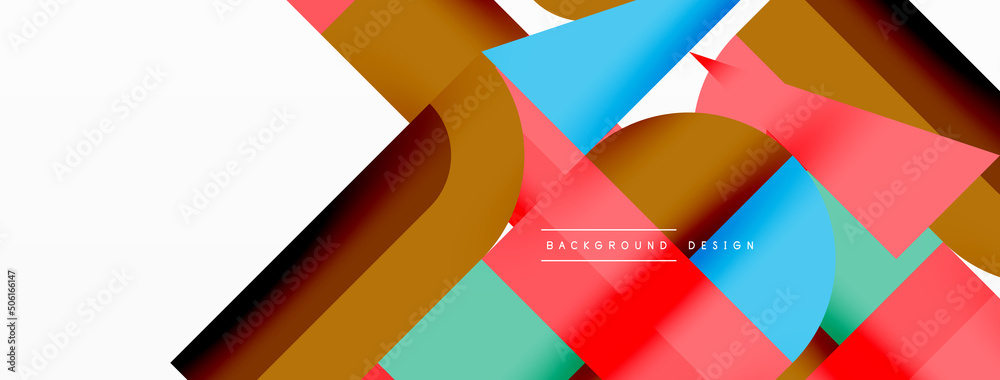 Minimal geometric abstract background. Circle square and triangle design. Trendy techno business template for wallpaper, banner, background or landing Minimal geometric abstract background. Circle square and triangle design. Trendy techno business template for wallpaper, banner, background or landing