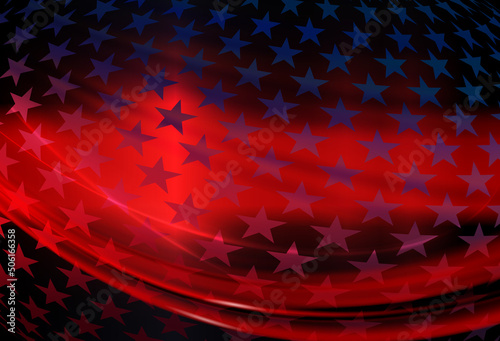 Abstract composition of the American flag, national symbol of the USA, chaotic banner