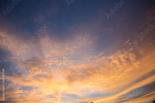 Blue sky in sunset © jukree