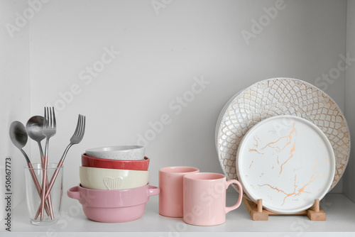 Shelf with beautiful dinner...