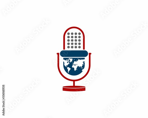Microphone with world map inside