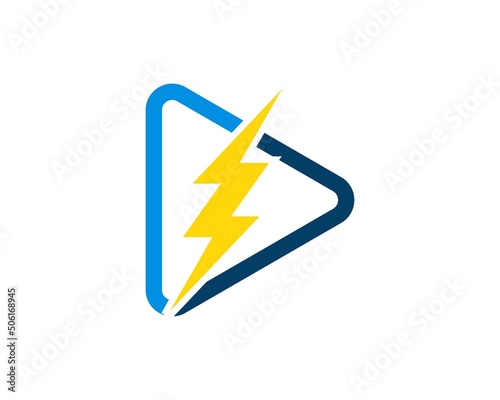 Triangle shape with lightning inside