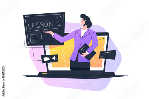 Online teacher or e-learning and distance learning