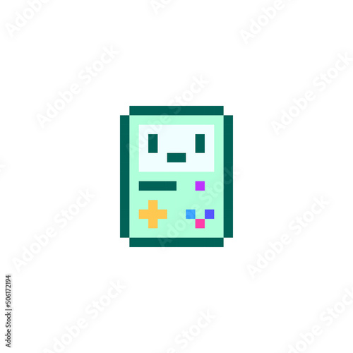 pixel art video game console vector