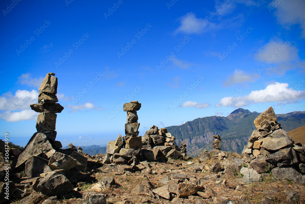 Rock formation in the top of the mountain in Mt. Ulap mountain province ...