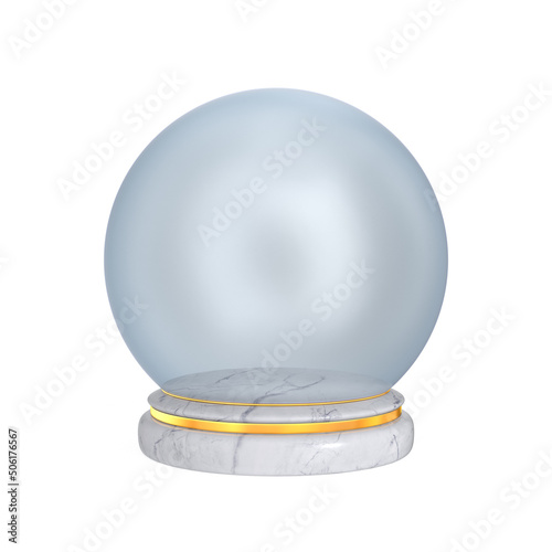 glass dome on marble podium...