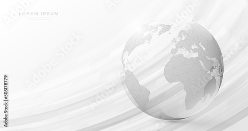 World map. Global network connection. Internet and technology. Vector Illustration