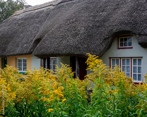 Traditional old houses of Adare village in the Limerick county in Ireland. photo