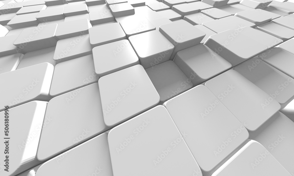 White cubes structure. Abstract futuristic background. White cubes structure. Abstract futuristic background.