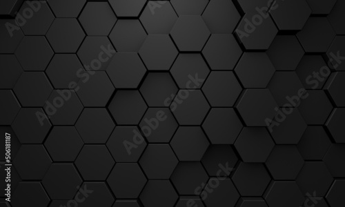 Chrome Metallic Hexagon Glossy Futuristic Background