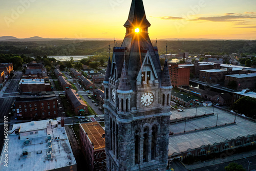 Holyoke Massachusetts - Holyoke City Hall during Sunrise