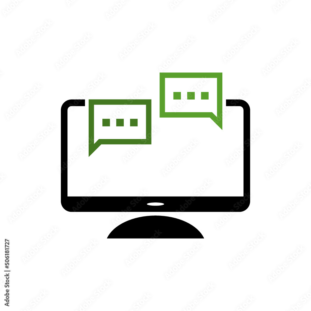 Online chat icon isolated on white background Online chat icon isolated on white background