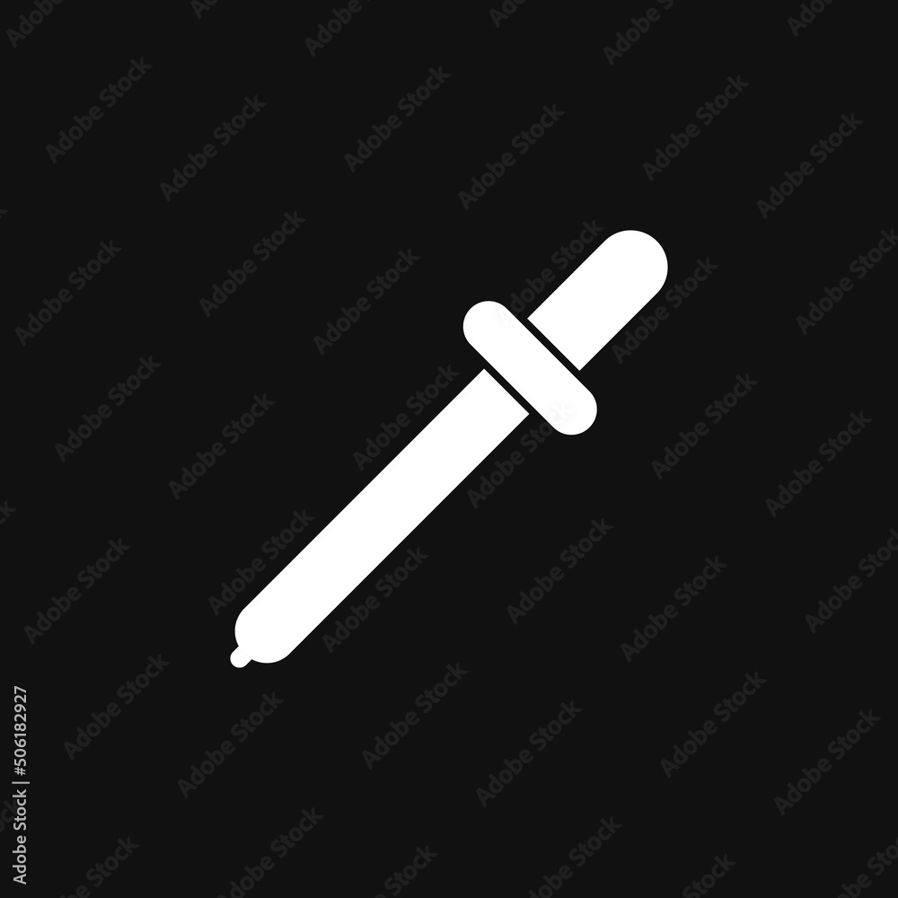 Pipette icon on grey background Pipette icon on grey background