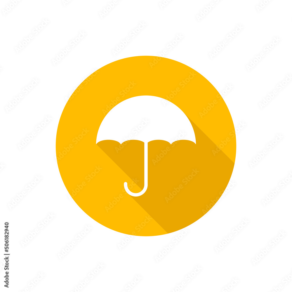 Umbrella flat icon with shadow