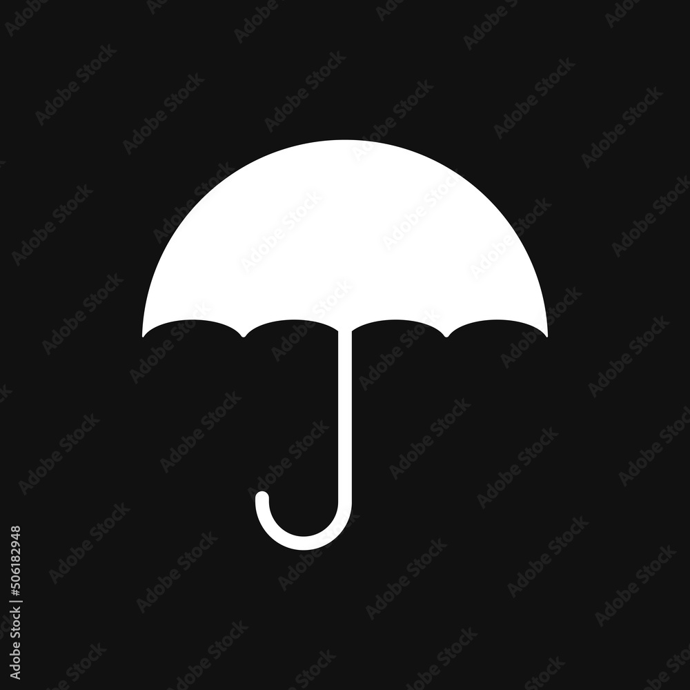 Umbrella icon on grey background Umbrella icon on grey background