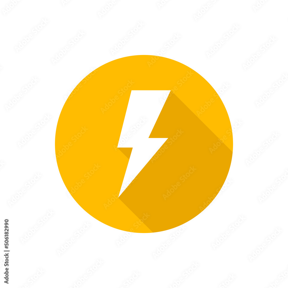 Lightning flat icon with shadow Lightning flat icon with shadow